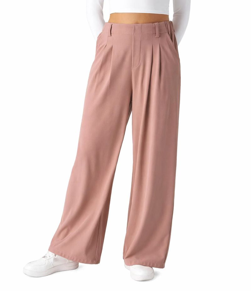 PANTALONES INFORMALES NEXURA DE MUJER DE CINTURA ALTA Y PIERNA ANCHA