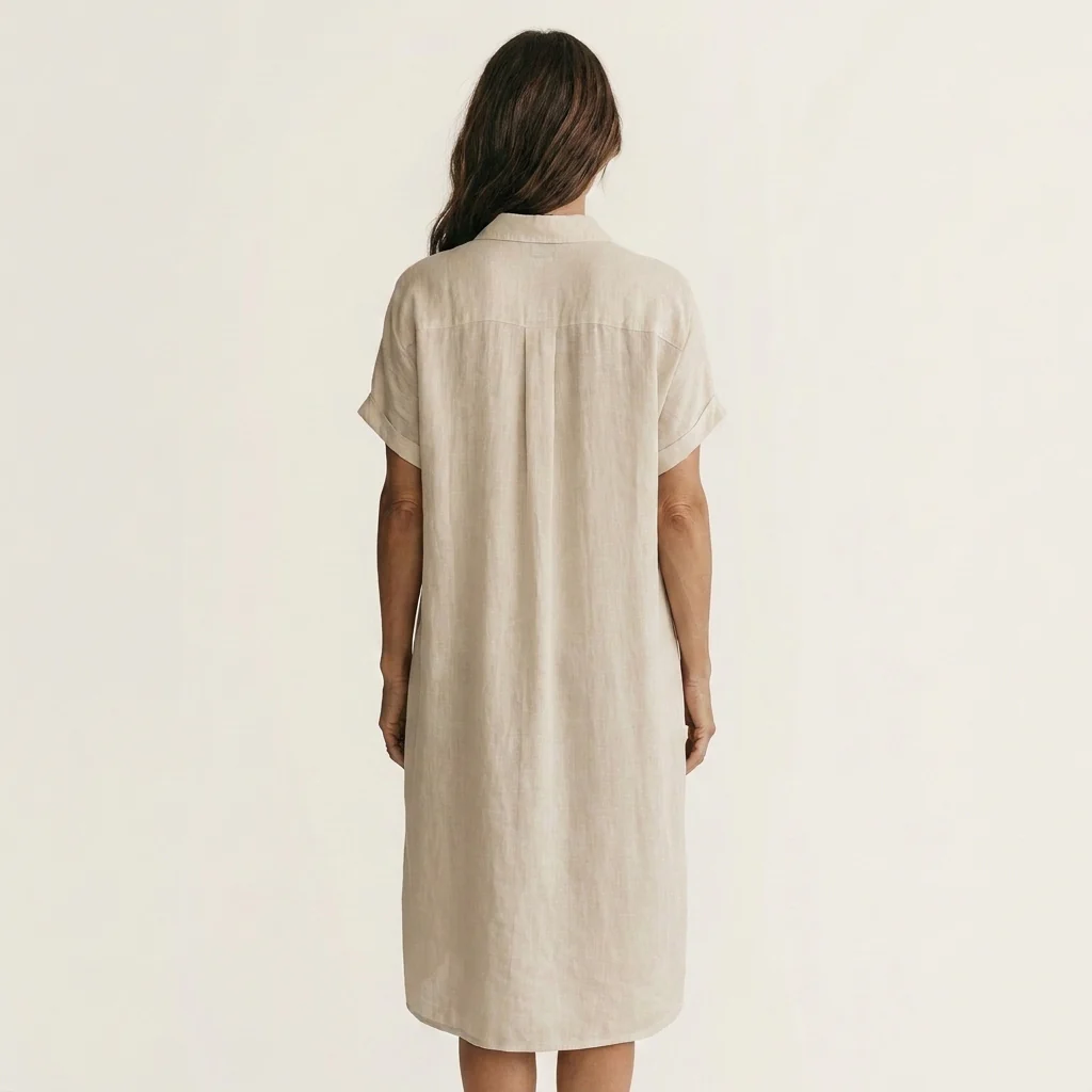 Nidalie | Vestido camisero midi con puños enrollados