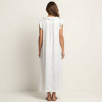 Joseta | Vestido largo con cuello en V y volantes