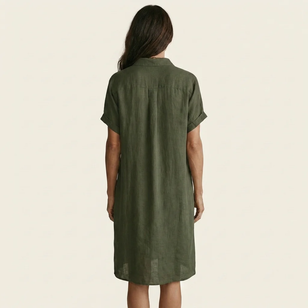 Nidalie | Vestido camisero midi con puños enrollados